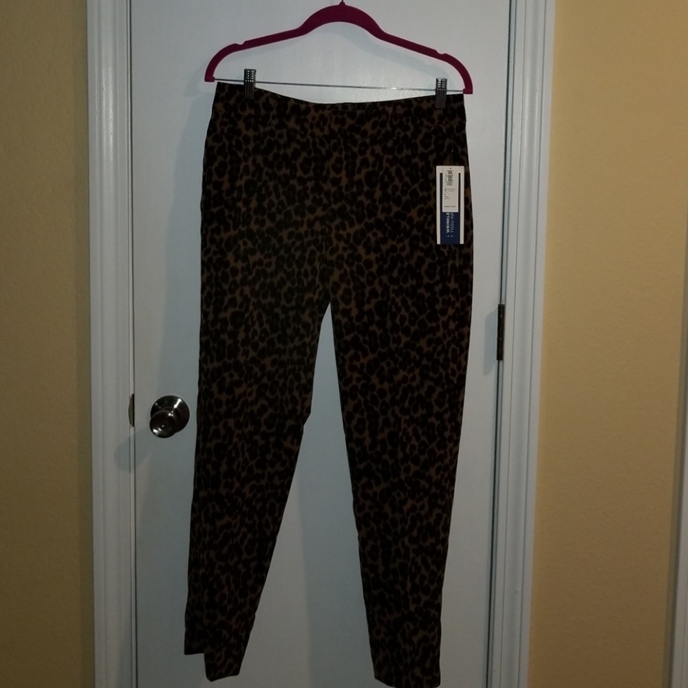 Leopard print pants.
